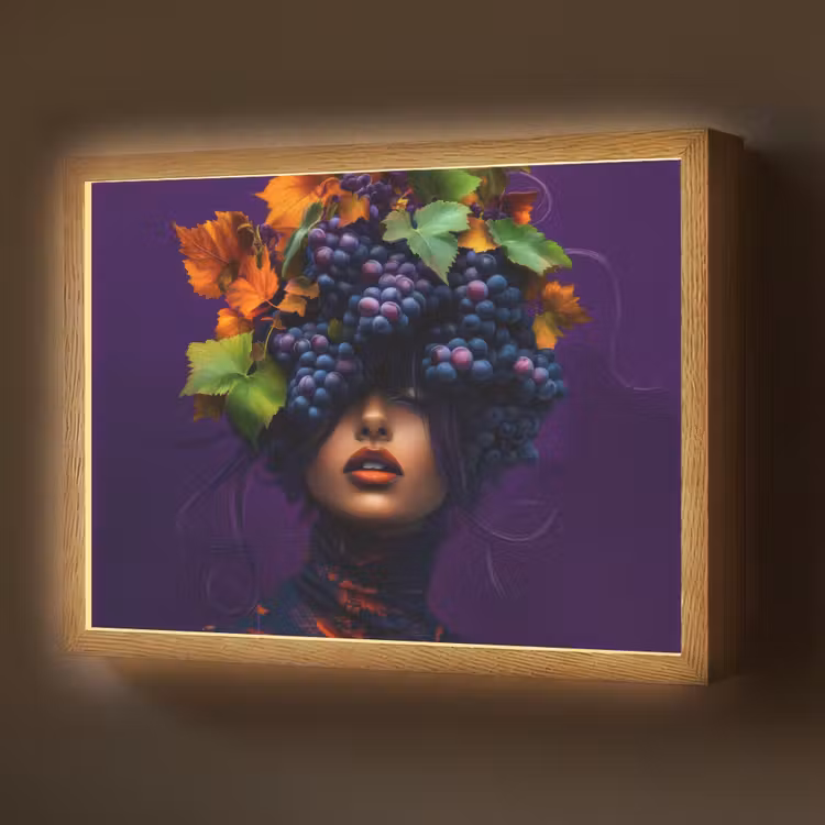 Lightbox - Wandlamp - Vrouw - Paars - Druiven — 1