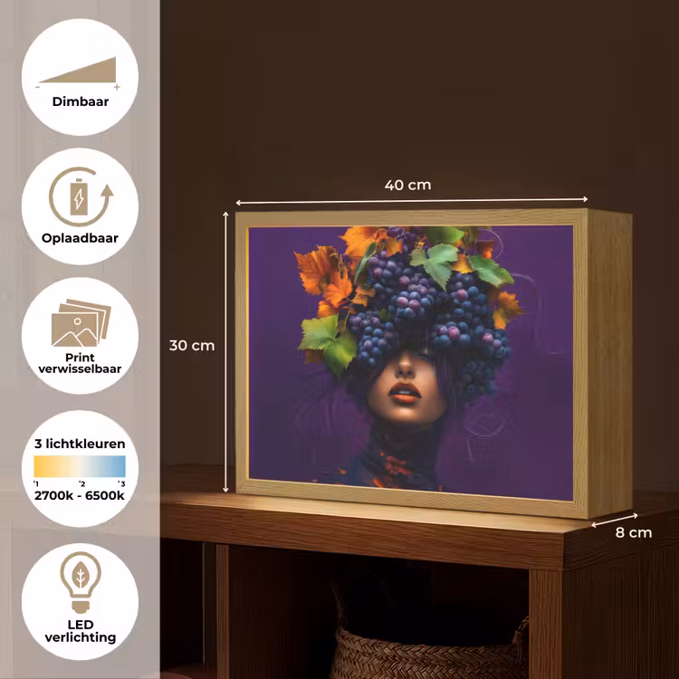 Lightbox - Wandlamp - Vrouw - Paars - Druiven — 10