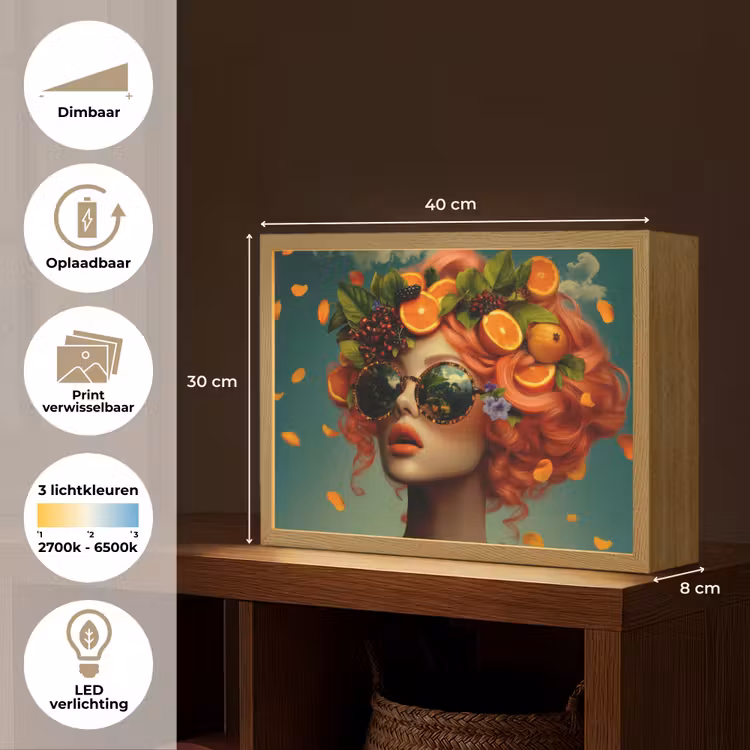 Lightbox - Wandlamp - Vrouw - Sinaasappel - Bessen - Oranje — 10