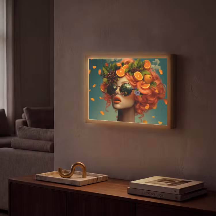 Lightbox - Wandlamp - Vrouw - Sinaasappel - Bessen - Oranje — 2
