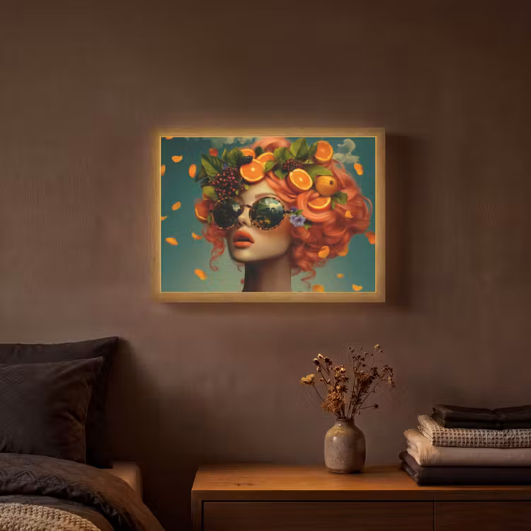 Lightbox - Wandlamp - Vrouw - Sinaasappel - Bessen - Oranje — 3