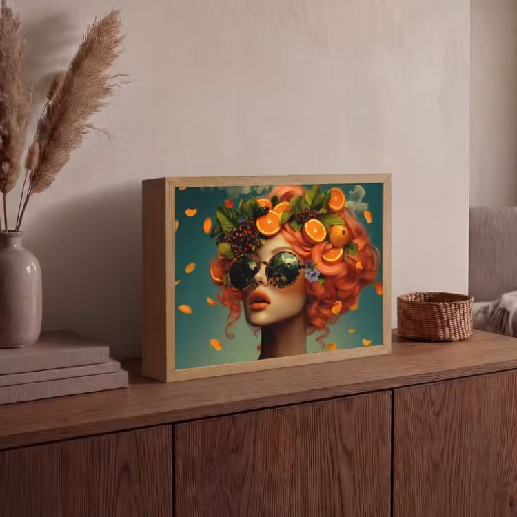 Lightbox - Wandlamp - Vrouw - Sinaasappel - Bessen - Oranje — 4