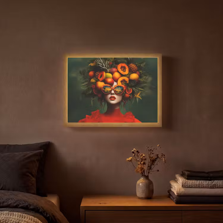 Lightbox - Wandlamp - Vrouw - Vruchten - Papaja - Ananas — 3