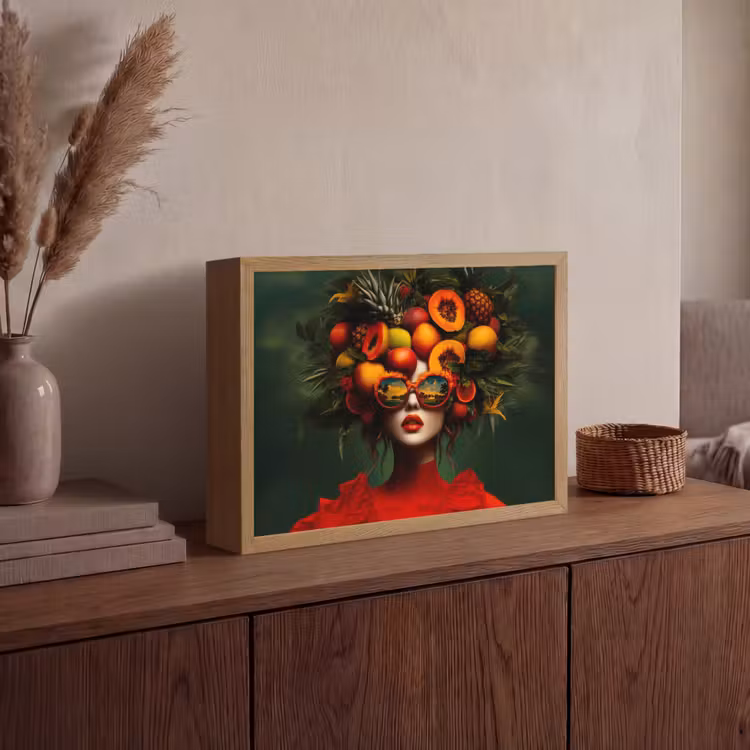 Lightbox - Wandlamp - Vrouw - Vruchten - Papaja - Ananas — 4