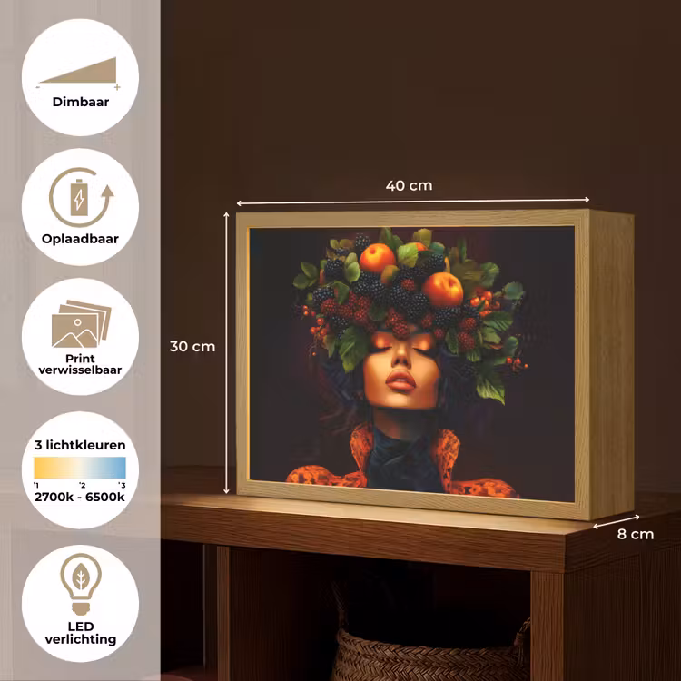 Lightbox - Wandlamp - Vrouw - Zwart - Bessen - Bramen - Appels — 10