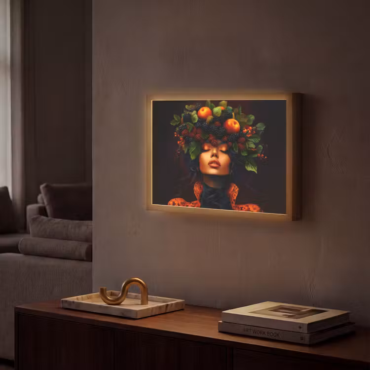 Lightbox - Wandlamp - Vrouw - Zwart - Bessen - Bramen - Appels — 2