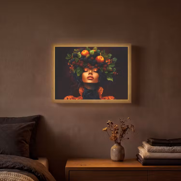 Lightbox - Wandlamp - Vrouw - Zwart - Bessen - Bramen - Appels — 3