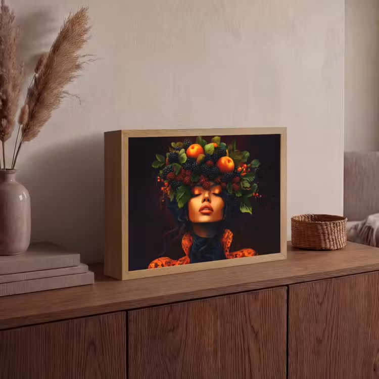 Lightbox - Wandlamp - Vrouw - Zwart - Bessen - Bramen - Appels — 4