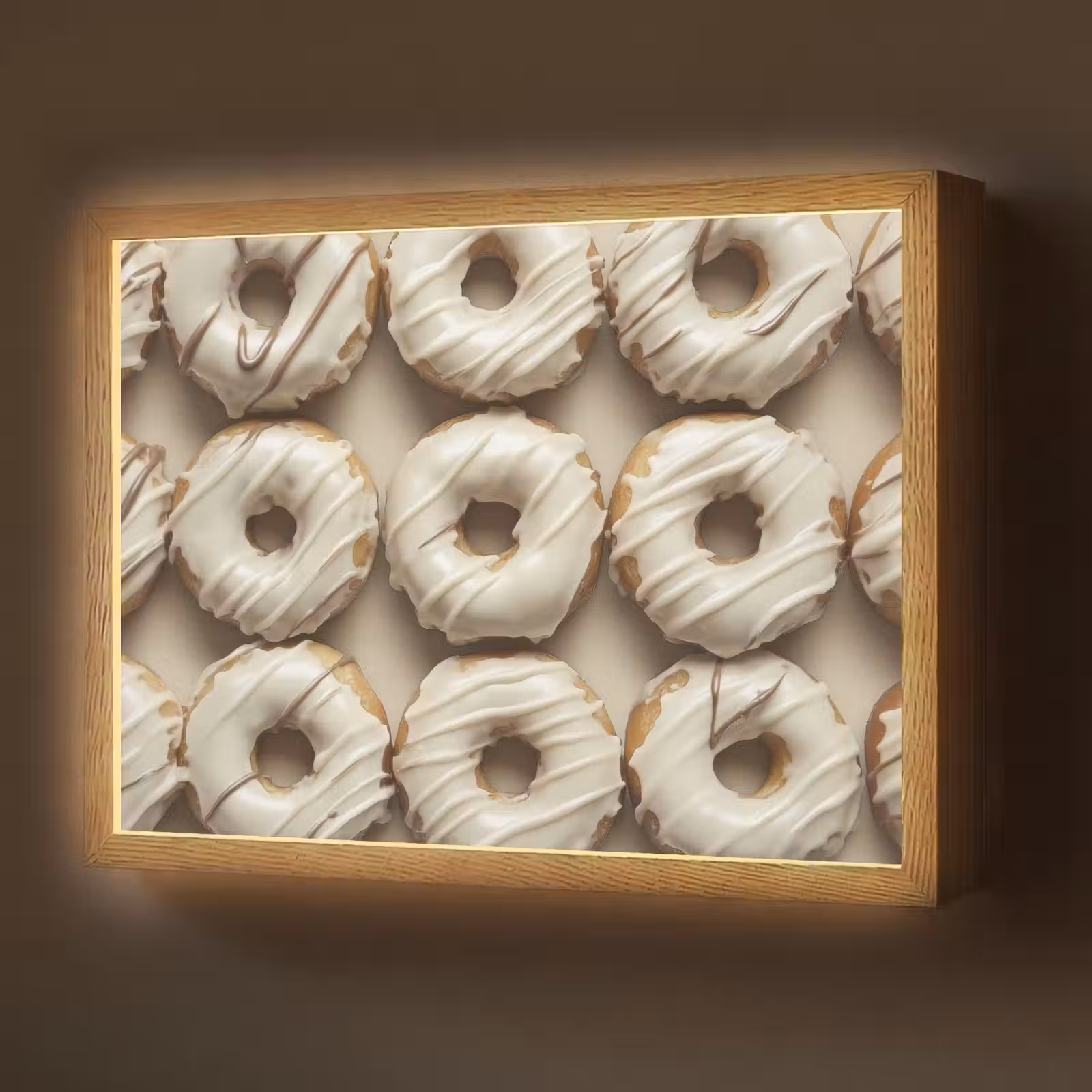 Lightbox - Wandlamp - Donuts - Chocolade - Wit - Beige — 1