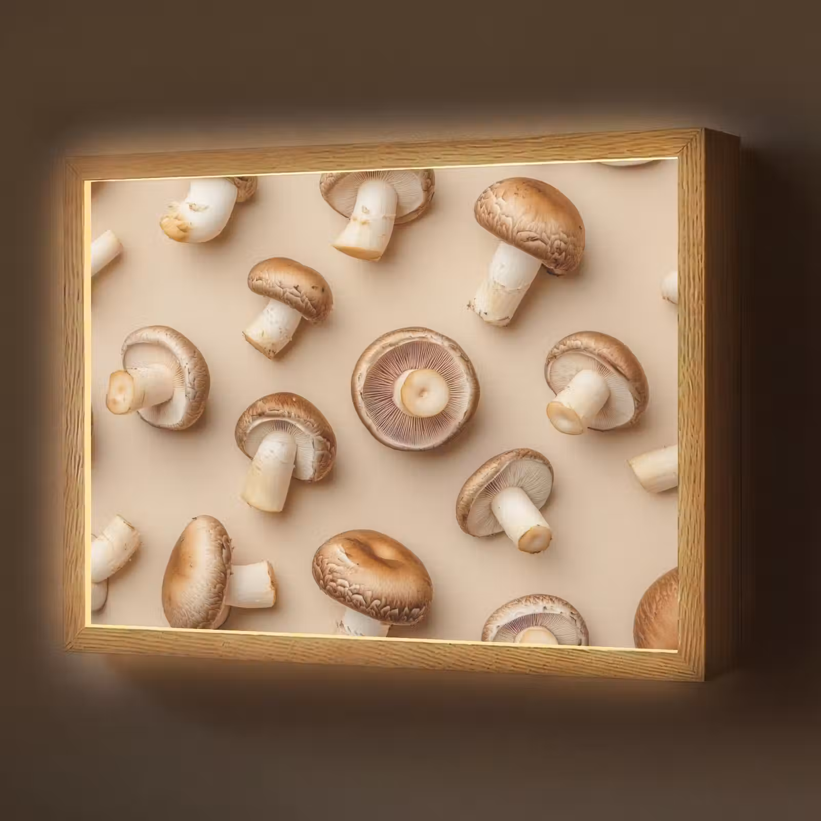 Lightbox - Wandlamp - Kastanje Champignons - Beige — 1