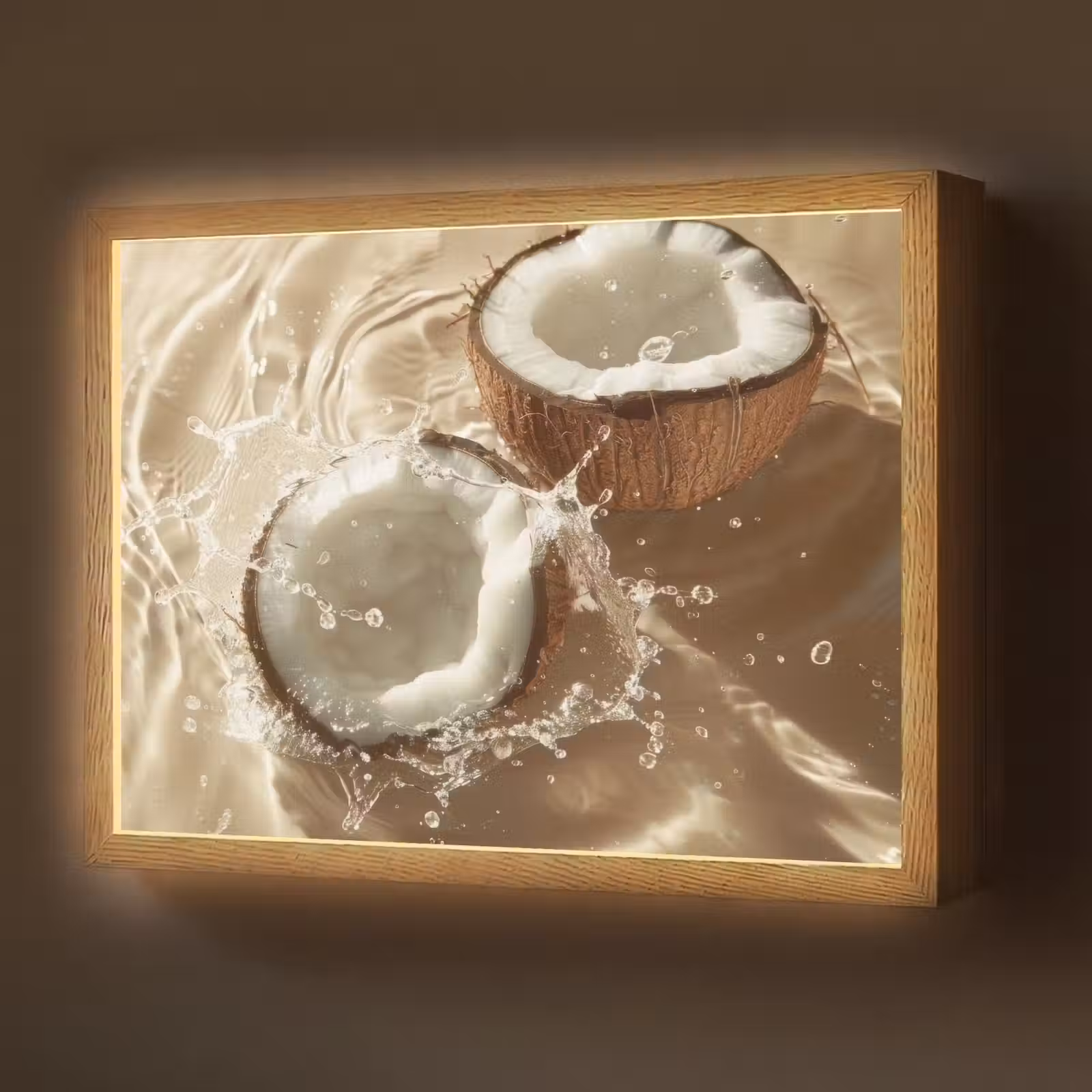 Lightbox - Wandlamp - Kokosnoot - Water - Beige - Spetters — 1