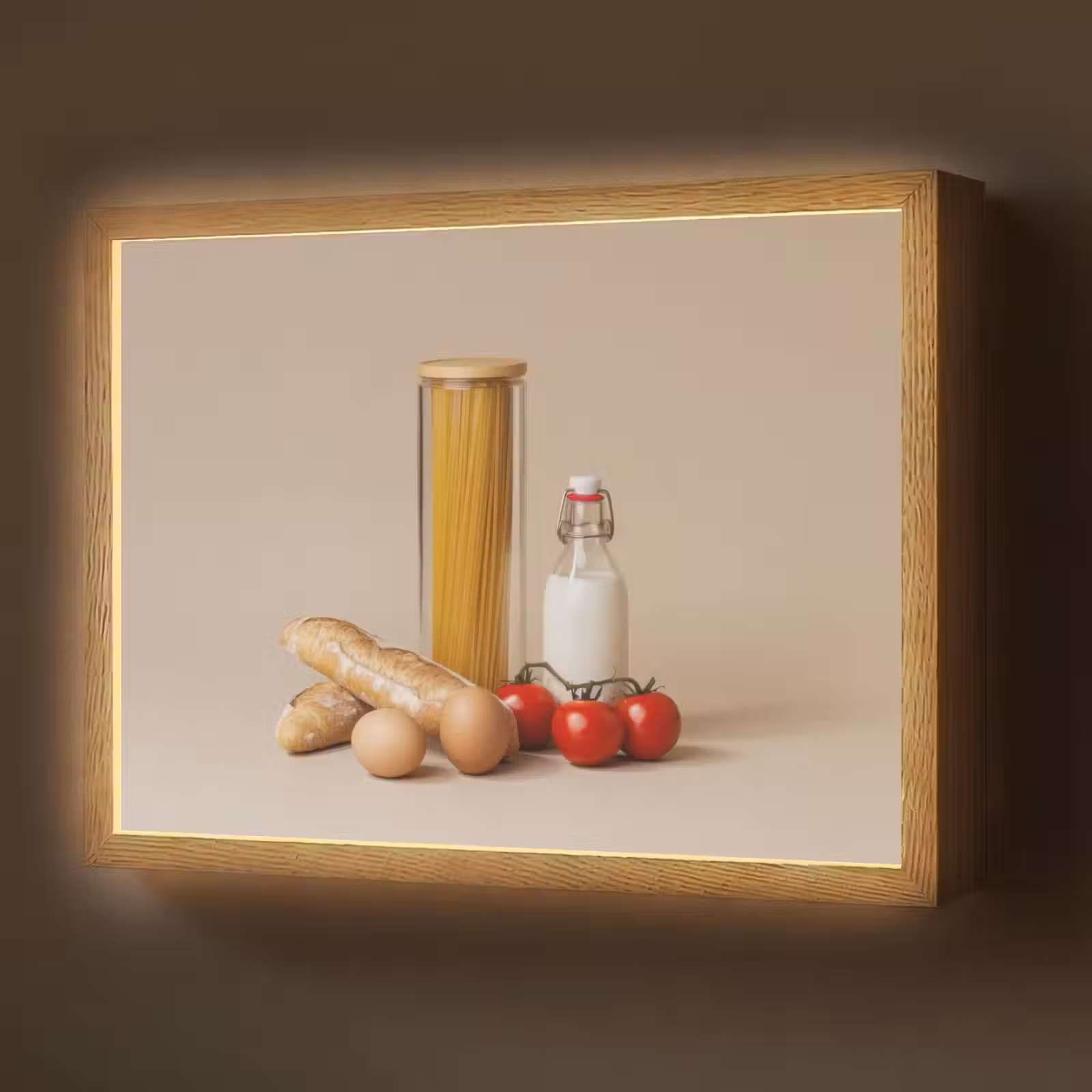 Lightbox - Wandlamp - Spaghetti - Melk - Tomaten - Eieren - Brood — 1