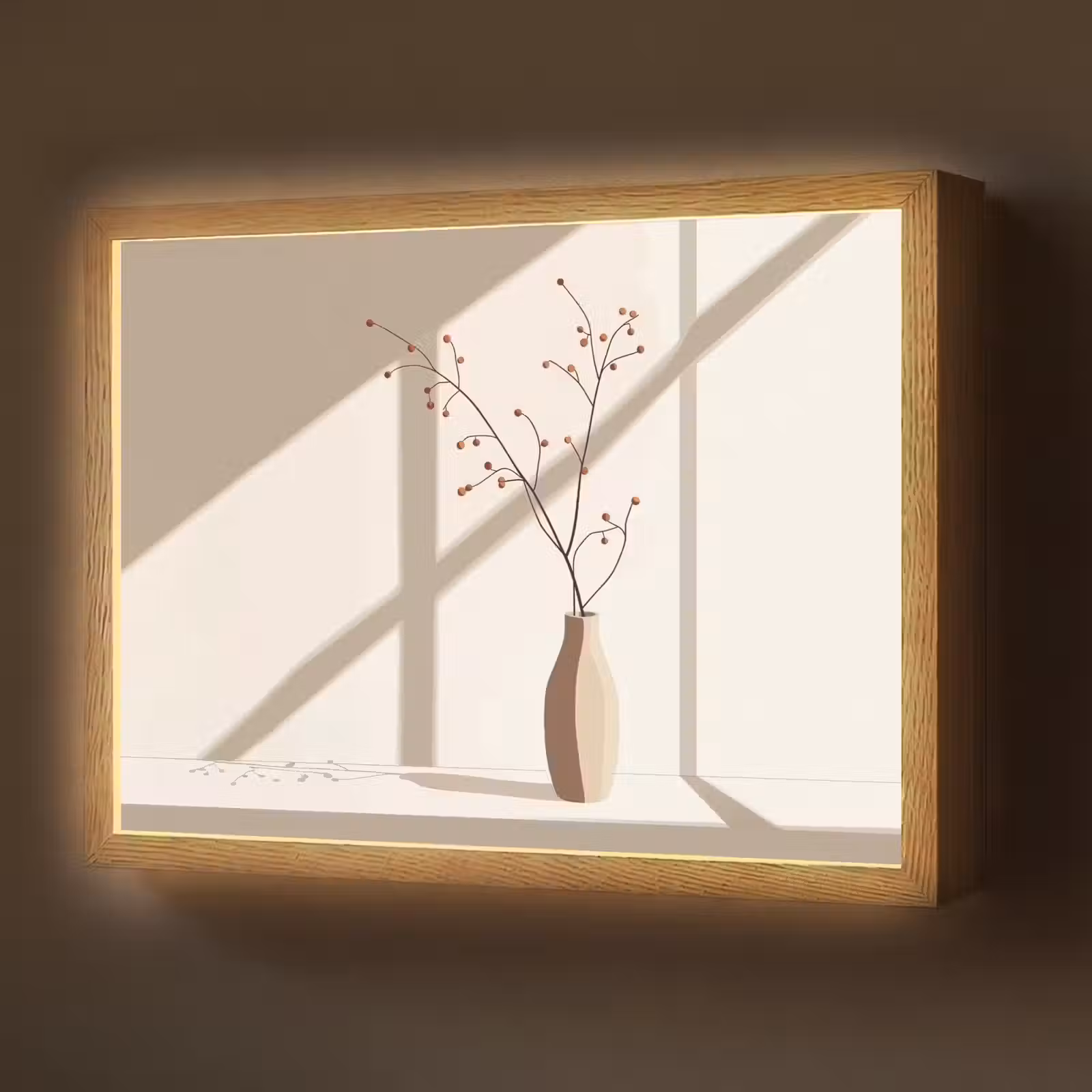 Lightbox - Wandlamp - Vaas - Takken - Bessen - Minimalistisch — 1