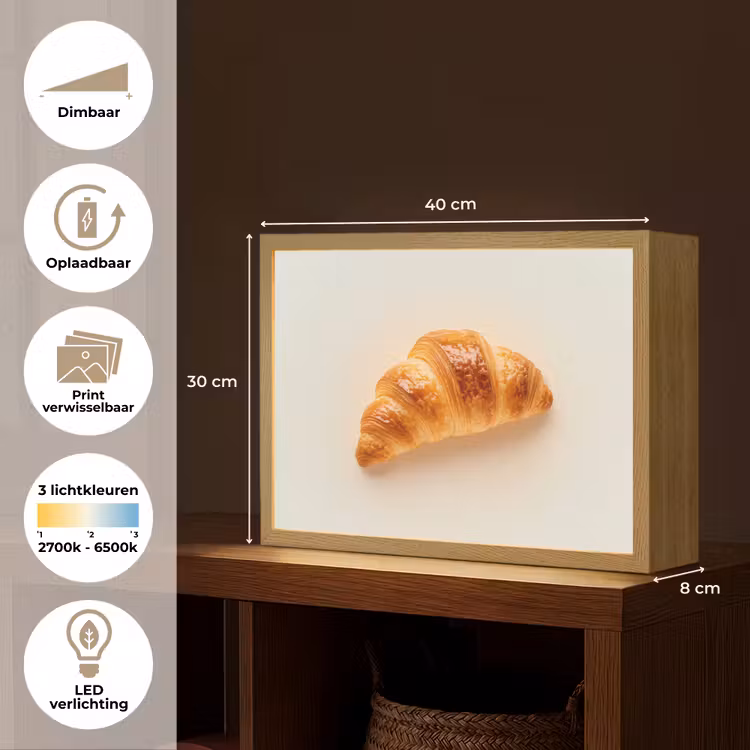 Lightbox - Wandlamp - Croissant - Brood - Beige — 10