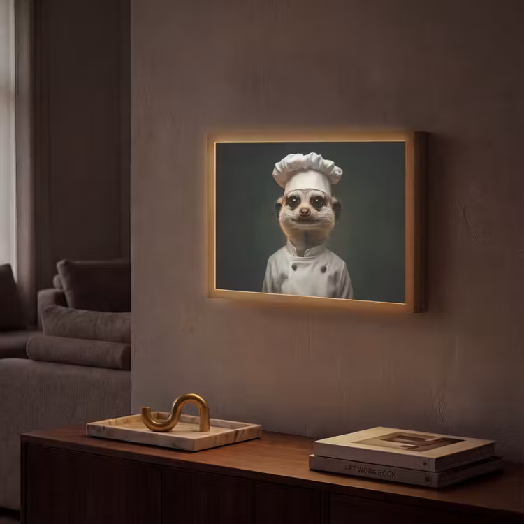 Lightbox - Wandlamp - Dier - Kok - Stokstaartje — 2