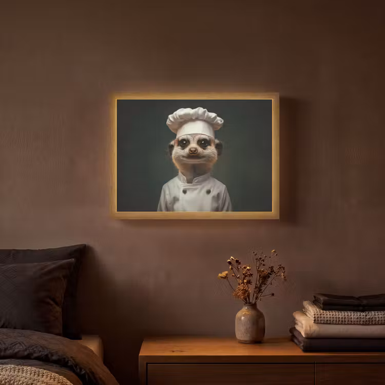Lightbox - Wandlamp - Dier - Kok - Stokstaartje — 3