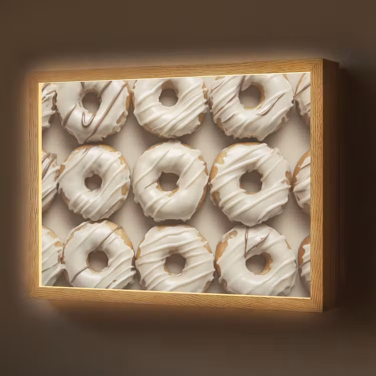 Lightbox - Wandlamp - Donuts - Chocolade - Wit - Beige — 1
