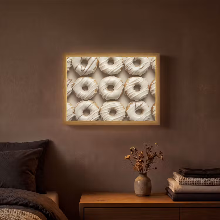Lightbox - Wandlamp - Donuts - Chocolade - Wit - Beige — 3