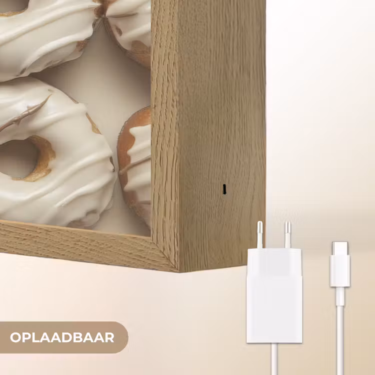 Lightbox - Wandlamp - Donuts - Chocolade - Wit - Beige — 7