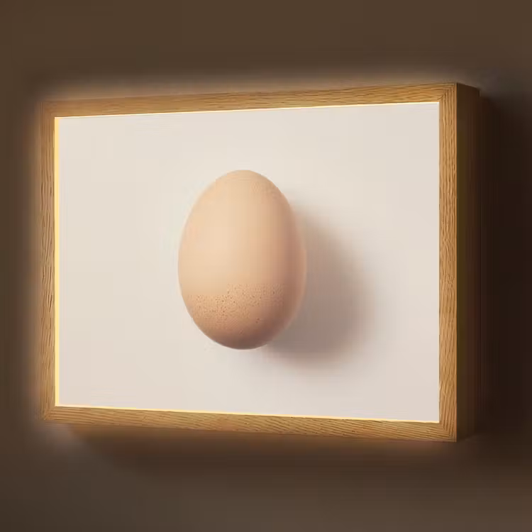 Lightbox - Wandlamp - Ei - Beige - Ovaal - Egaal — 1