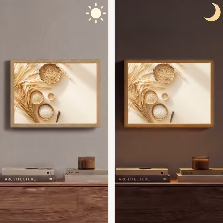 Lightbox - Wandlamp - Granen - Hout - Kom - Beige — 6