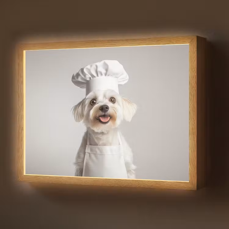 Lightbox - Wandlamp - Hond - Wit - Kok — 1