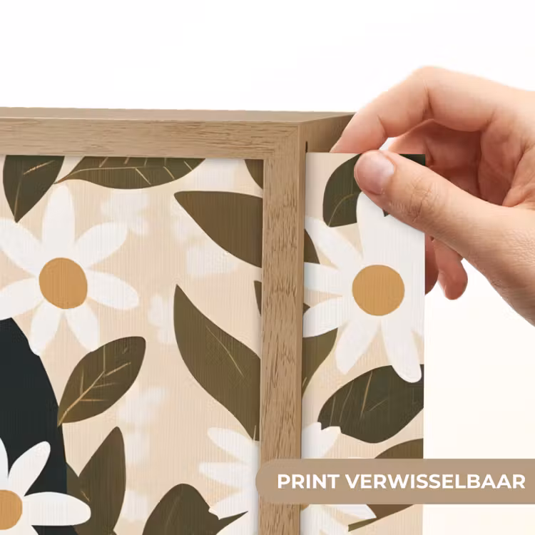 Lightbox - Wandlamp - Illustratie - Vrouw - Madeliefjes - Wit — 5