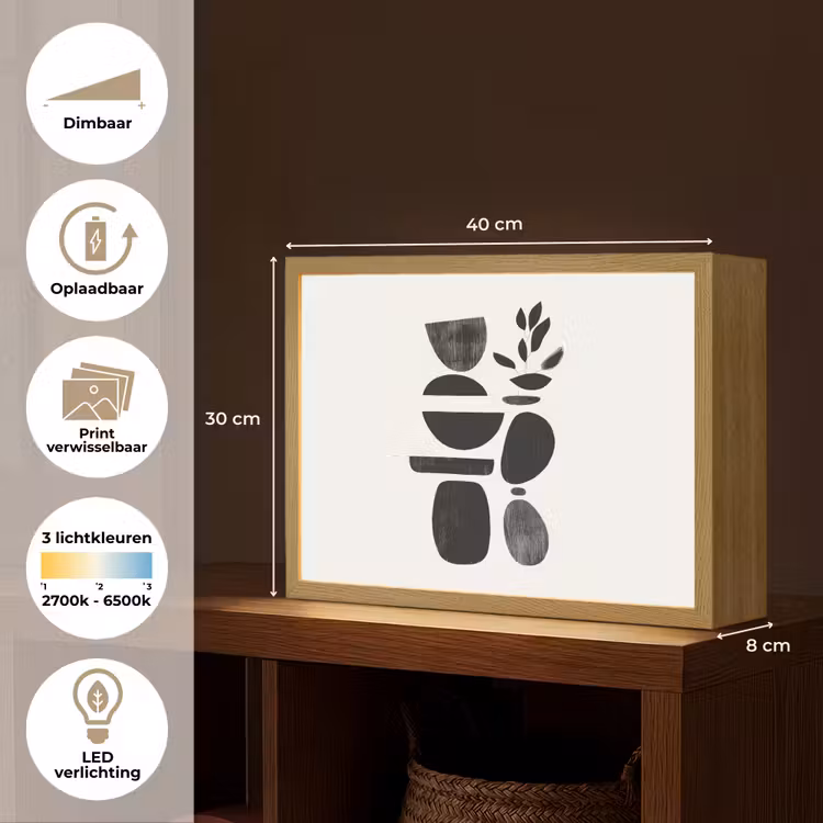 Lightbox - Wandlamp - Japandi - Zwart - Abstract — 10