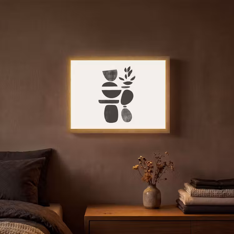 Lightbox - Wandlamp - Japandi - Zwart - Abstract — 3