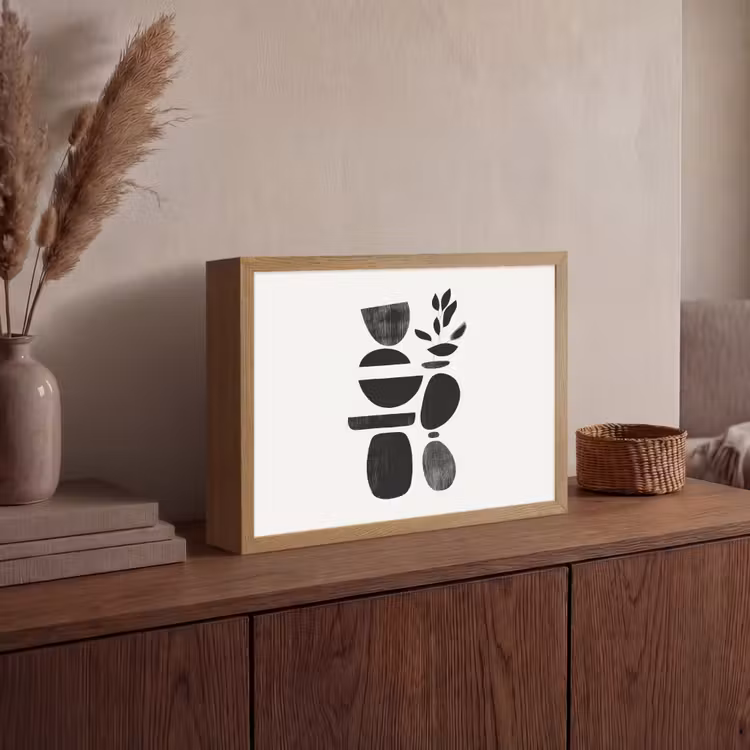 Lightbox - Wandlamp - Japandi - Zwart - Abstract — 4