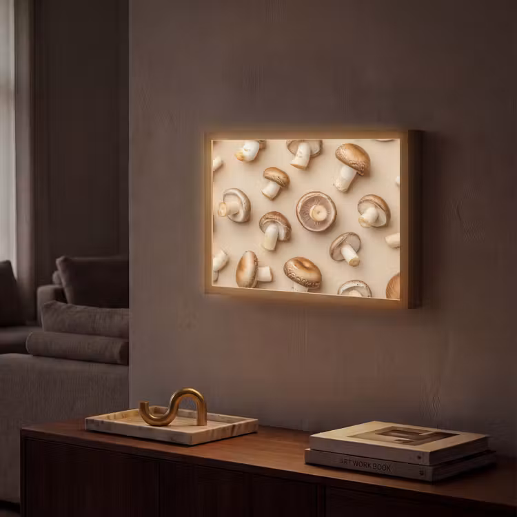 Lightbox - Wandlamp - Kastanje Champignons - Beige — 2