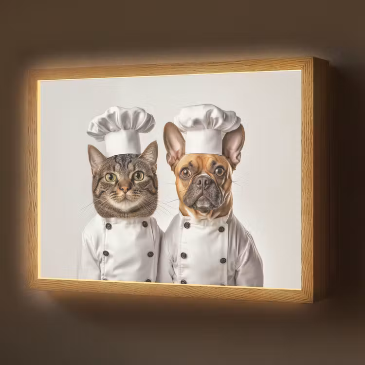Lightbox - Wandlamp - Kat - Hond - Kokskleding — 1