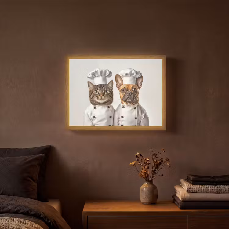 Lightbox - Wandlamp - Kat - Hond - Kokskleding — 3