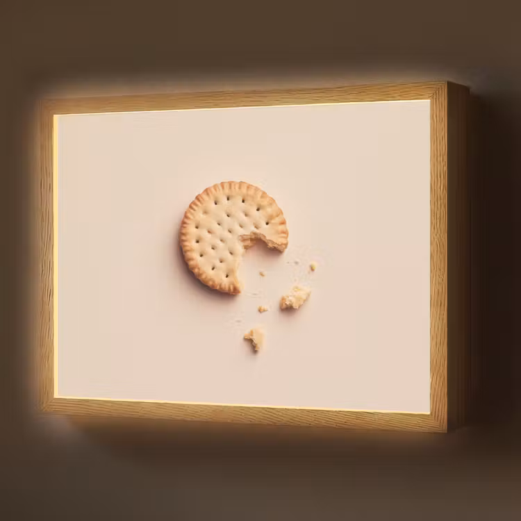 Lightbox - Wandlamp - Koekje - Kruimels - beige — 1