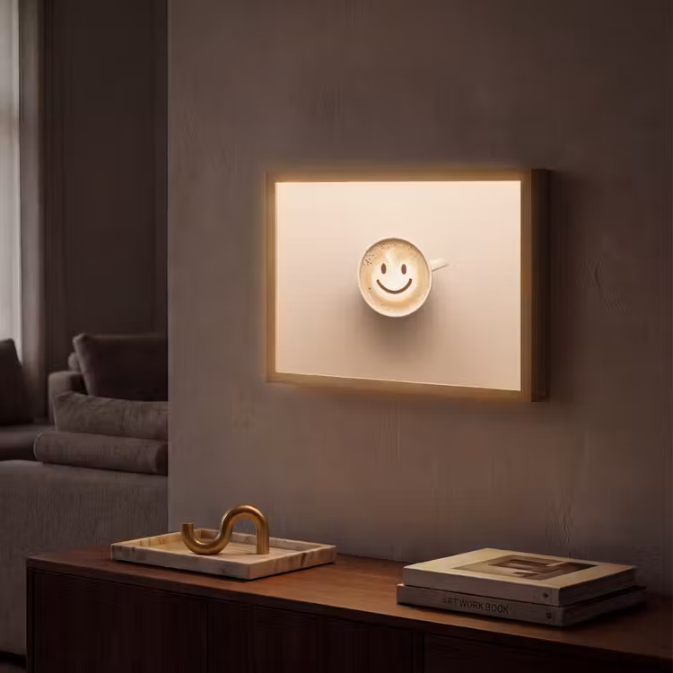 Lightbox - Wandlamp - Koffie - Melkschuim - Lach - Beige — 2