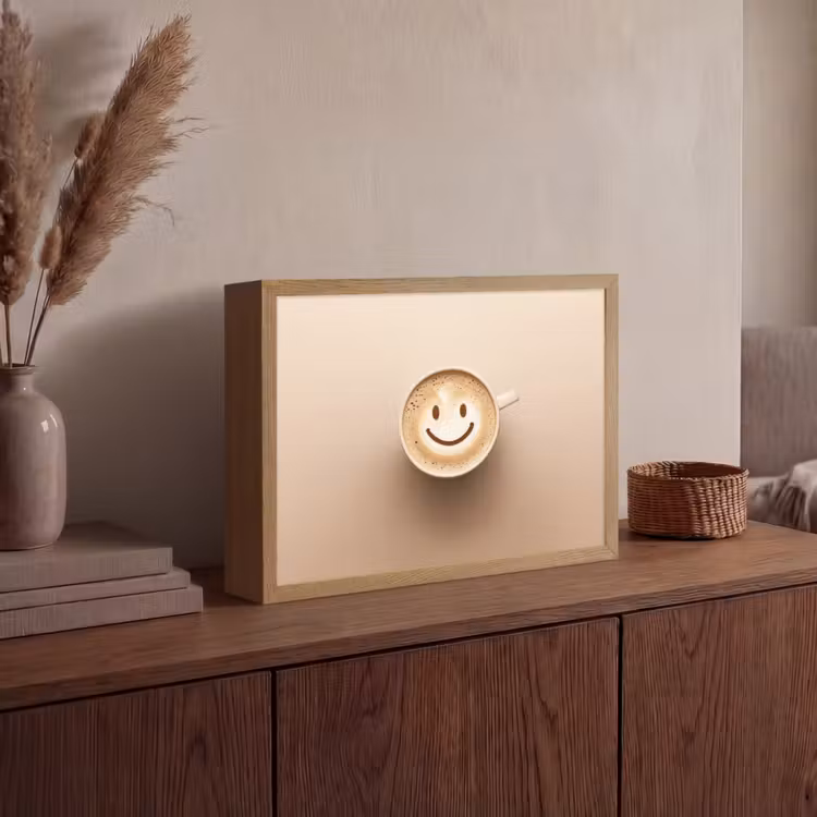 Lightbox - Wandlamp - Koffie - Melkschuim - Lach - Beige — 4