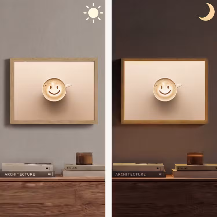 Lightbox - Wandlamp - Koffie - Melkschuim - Lach - Beige — 6