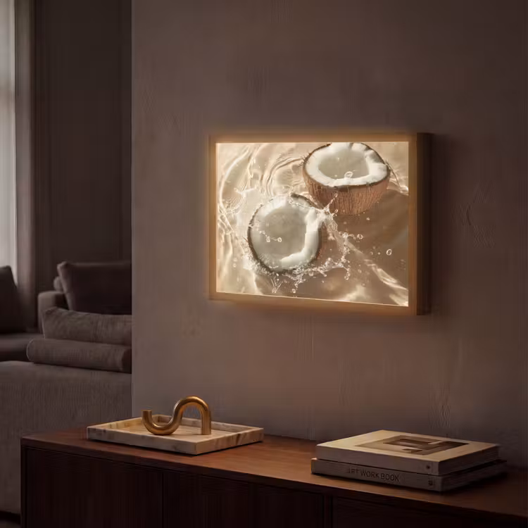 Lightbox - Wandlamp - Kokosnoot - Water - Beige - Spetters — 2