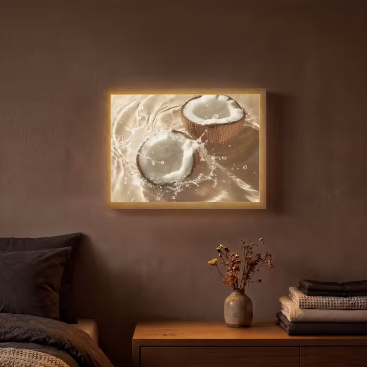 Lightbox - Wandlamp - Kokosnoot - Water - Beige - Spetters — 3