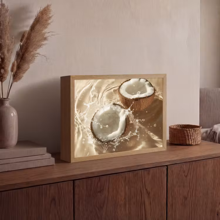 Lightbox - Wandlamp - Kokosnoot - Water - Beige - Spetters — 4