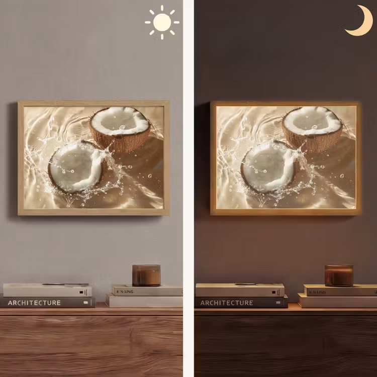 Lightbox - Wandlamp - Kokosnoot - Water - Beige - Spetters — 6