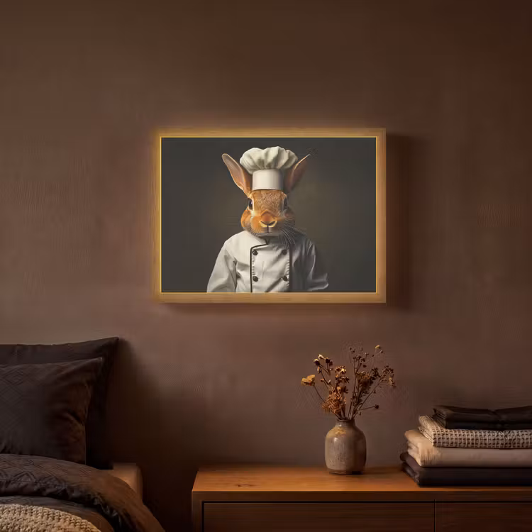 Lightbox - Wandlamp - Konijn - Kok - Dier — 3