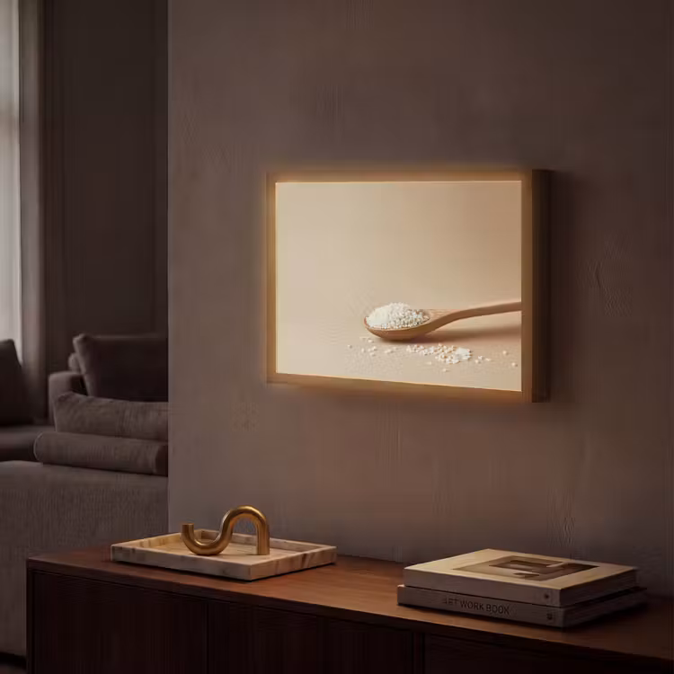 Lightbox - Wandlamp - Lepel - Rijst - Hout - Beige — 2