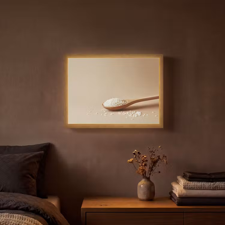Lightbox - Wandlamp - Lepel - Rijst - Hout - Beige — 3