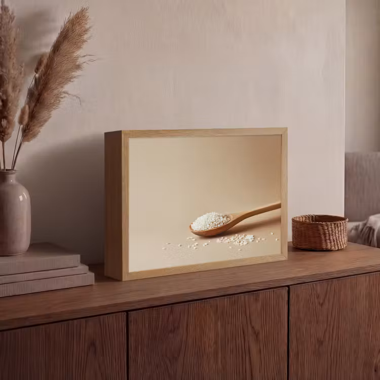 Lightbox - Wandlamp - Lepel - Rijst - Hout - Beige — 4