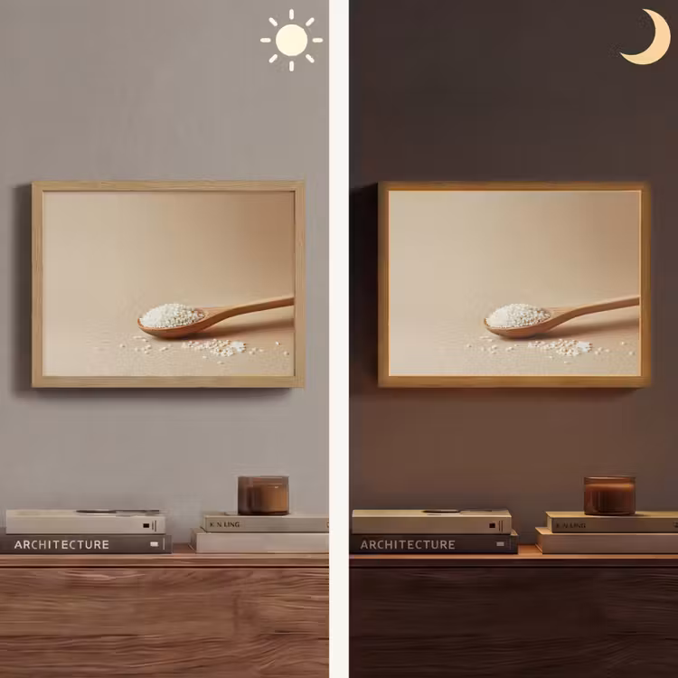 Lightbox - Wandlamp - Lepel - Rijst - Hout - Beige — 6