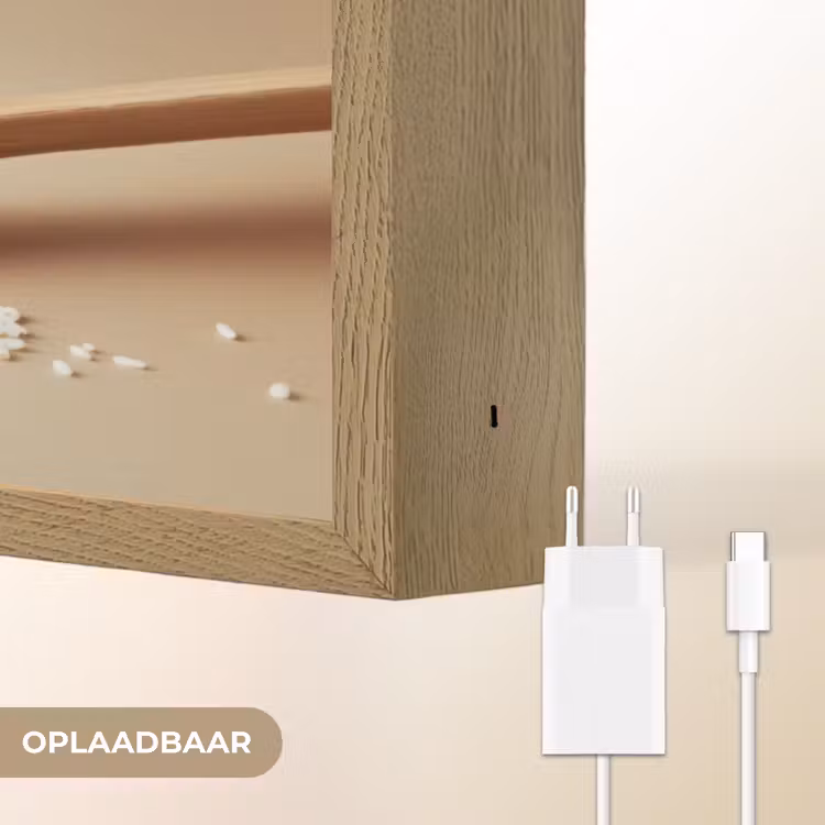 Lightbox - Wandlamp - Lepel - Rijst - Hout - Beige — 7