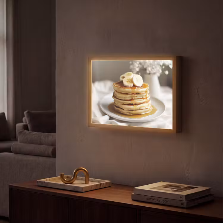 Lightbox - Wandlamp - Pannenkoeken - Banaan - Siroop - Wit - Beige — 2