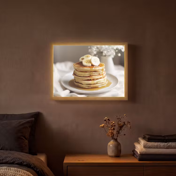 Lightbox - Wandlamp - Pannenkoeken - Banaan - Siroop - Wit - Beige — 3