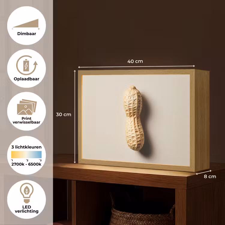 Lightbox - Wandlamp - Pinda - Ruw - Beige — 10